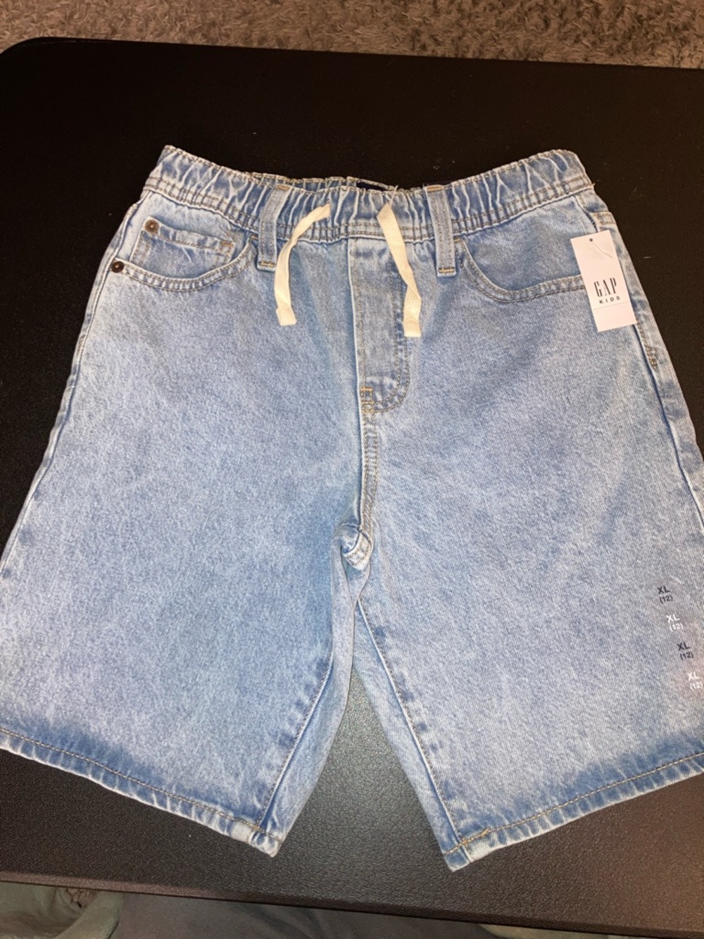 GAP Light Blue Denim Drawstring Shorts sz boys youth xl 12